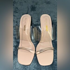 NEW!! Beige, and clear wedges!
